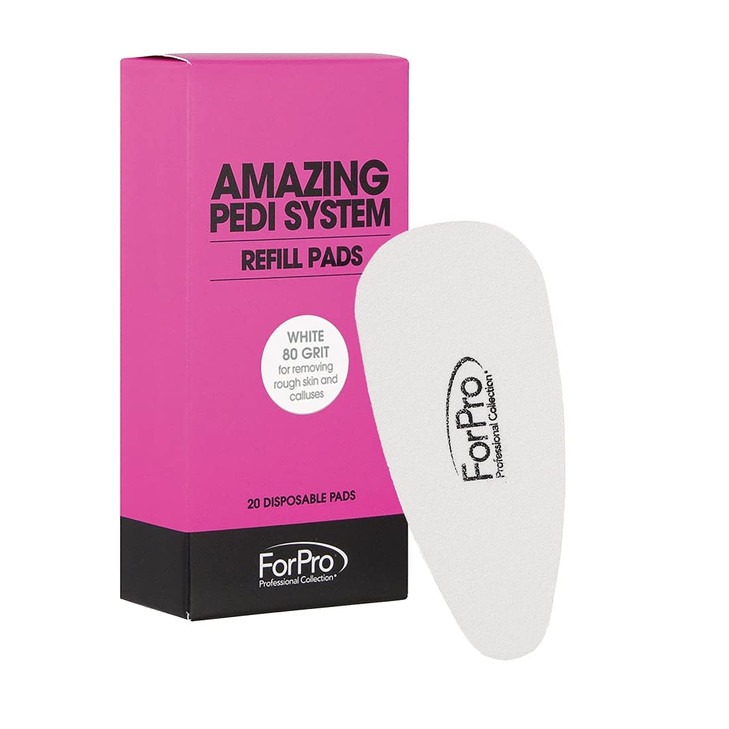 ForPro Professional Collection Amazing Pedi System Refill Strips White 80 Grit Pedicure File Refills 5 L x 25 W 20Count