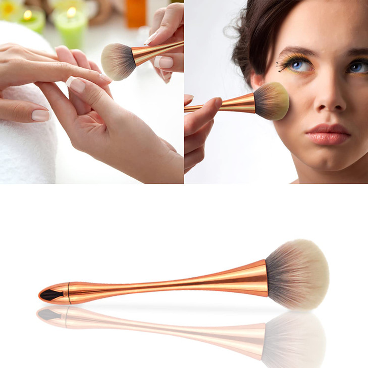 SILPECWEE 2 Pcs Nail Brushes for Cleaning Dust Dip Powder Brush Duster Nail Art Brushs Manicure Brush Clean Up Tools for