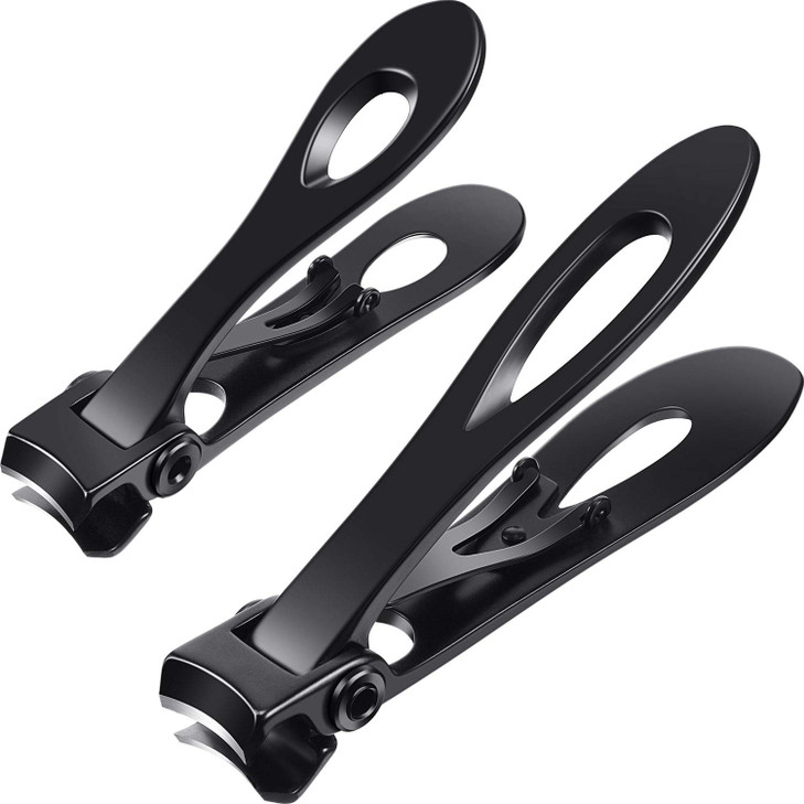 Mudder 2 Pieces Oversized Thick Nail Clippers for Tough Toenails Fingernails Stainless Steel Fingernail Clipper Ultra Wi