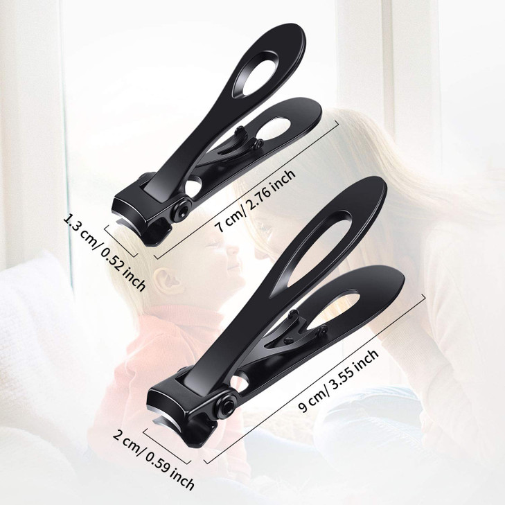 Mudder 2 Pieces Oversized Thick Nail Clippers for Tough Toenails Fingernails Stainless Steel Fingernail Clipper Ultra Wi