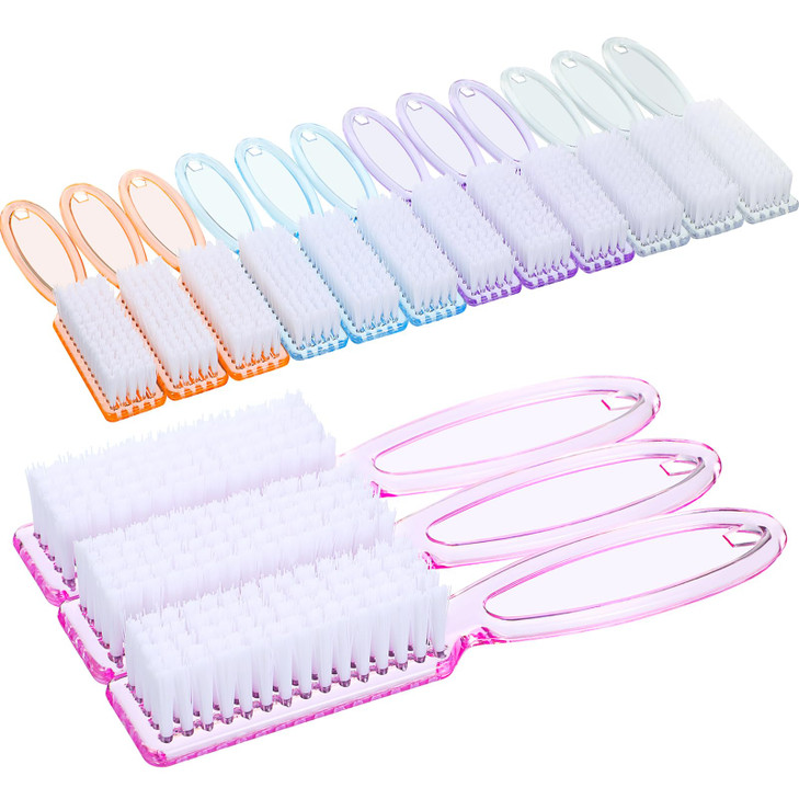 Patelai 15 Pieces Nail Brush Handle Grip for Cleaning Fingernails Toes Scrub Manicure PedicureFresh Colors