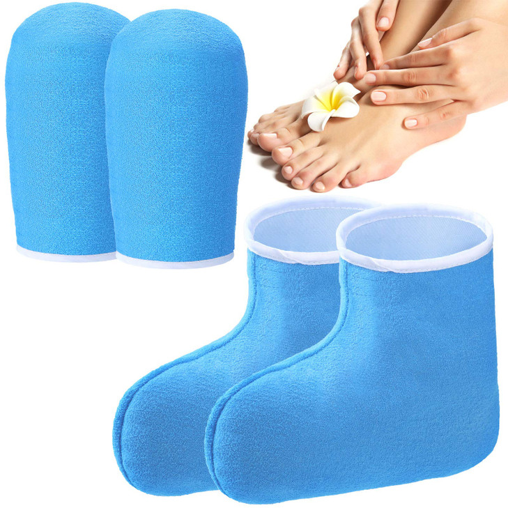 Paraffin Wax Mitts for Hand and Feet Paraffin Mitts and Booties Terry Cloth Booties Essential Oil Gloves for Hand Foot C