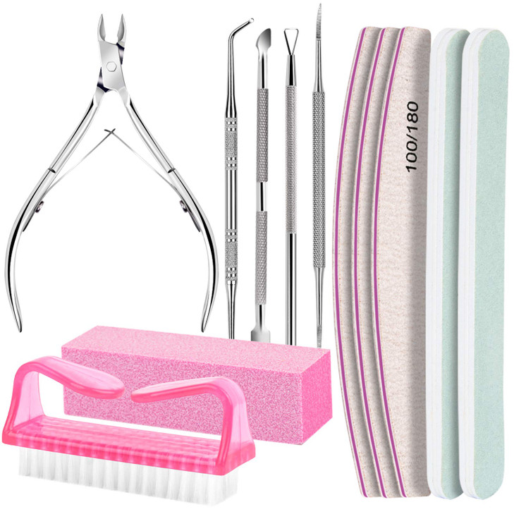 FANDAMEI Nail Care Kit Nail Files 100180 Nail Buffer Block Cuticle Nippers Cuticle Trimmer Cuticle Pusher Nail Tools Nai