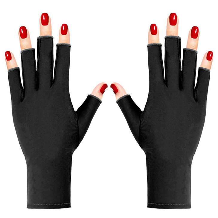 Pimoys UV Gloves for Gel Manicures UPF50 Fingerless UV Light Protection Gloves for Gel Nails Manicure