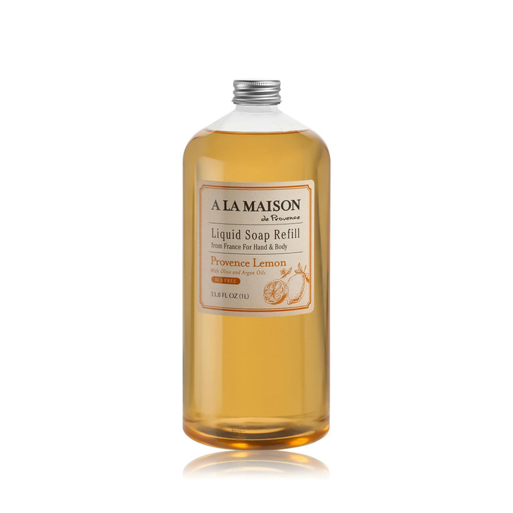 A LA MAISON French Liquid Hand Soap Refill Provence Lemon Natural Hand Wash Made with Essential Oils Biodegradable Plant