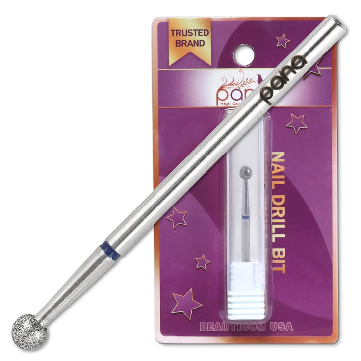 PANA 332 Diamond Carbide Ball Bit Style 05 Medium Grit Professional Cuticle Nail Drill Bits for Acrylic Gel Nails Dry Ma