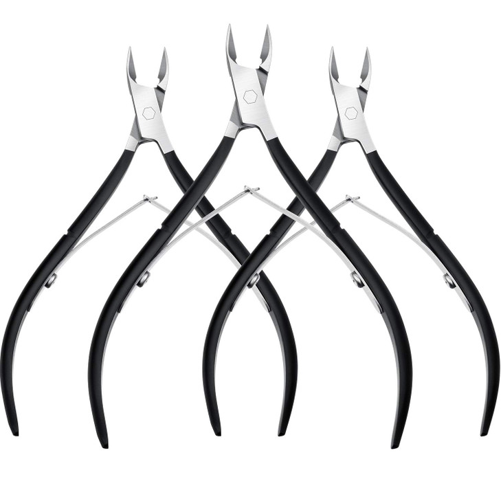 Mudder 3 Packs Cuticle Trimmer Nippers Cutter Tool Stainless Steel Nail Cuticle Scissors Remover with Pointed Blade Scis