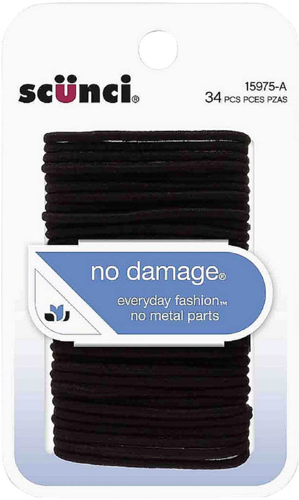 Scunci No Damage Hair Elastics, Small, Black 34 ea (Pack of 3) online at globaldelivered