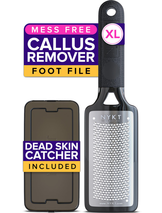 RUSTPROOF Foot File Callus Remover for Feet with Skin Catcher XL Size NYK1 MEGAFILE Foot Callus Remover for Wet Dry Use