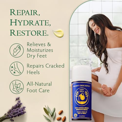 Dry Cracked Heels Repair Organic Foot Cream for Dry Feet Callus with Jojoba Lavender Almond Olive Vitamin E Oil Natural