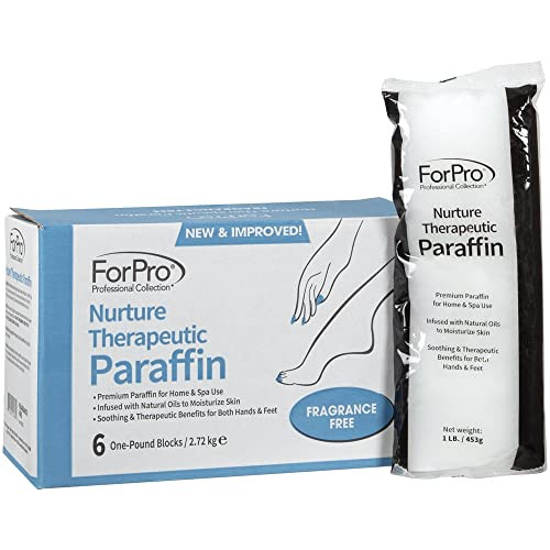 ForPro Professional Collection Nurture Paraffin Wax Refill Fragrance Free Six 1Pound Paraffin Blocks NonGreasy Moisturiz