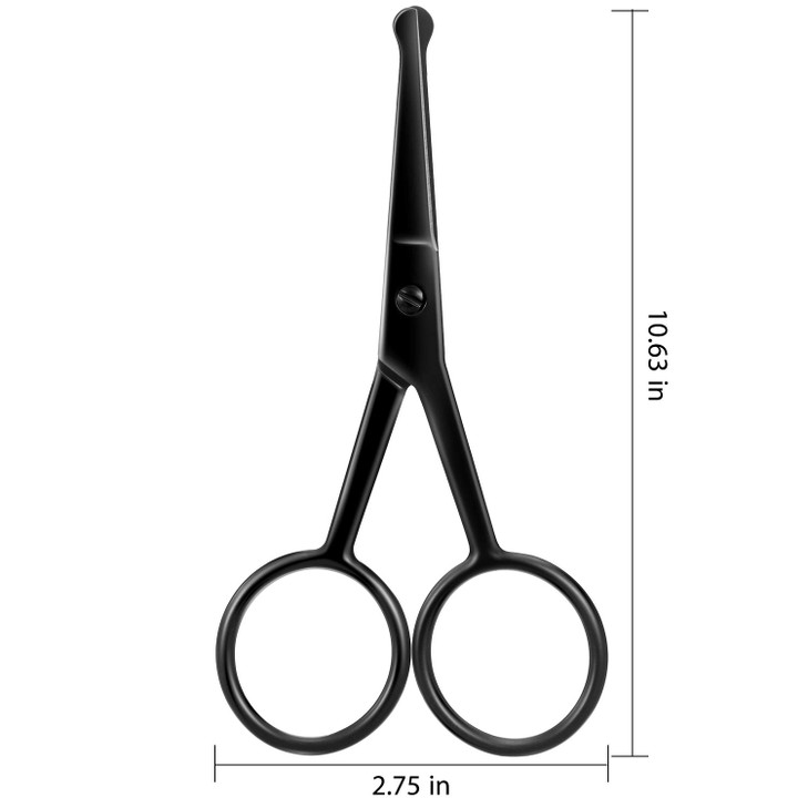Mudder 3 Pieces Nose Hair Scissors Rounded Tip Scissors Facial Hair Trimming Stainless Steel Blunt Tip Trimmer for Eyebr