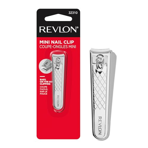 Revlon Compact Nail Clipper Small Mini Design Perfect for Travel Use to Trim Fingernails and Toenails Stainless Steel 1