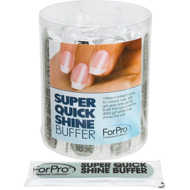 ForPro Professional Collection Super Quick Shine 2Way Buffer Green 400White 4000 Grit DoubleSided Manicure Pedicure Nail