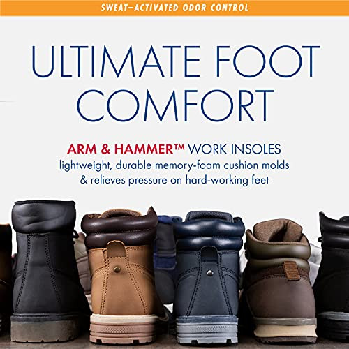 Arm Hammer Memory Foam Work Insoles for Men and Women Pair of AntiFatigue Memory Foam Inserts with Arch Support for Work