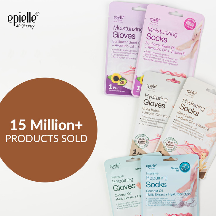 Epielle Hydrating Moisturizing Hand Foot Masks Relieve and Soften Dry Rough Skin Self Care Gifts for Women Spa Kit Stock