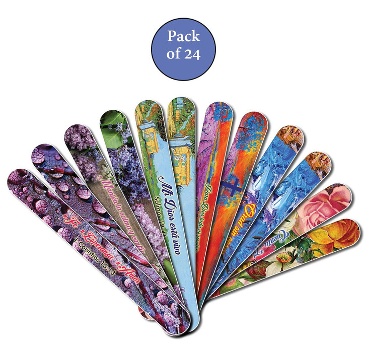 Christian Emery Board Faith Hope Love 24Pack Bible Verses 150150 Grit Colorful Nail File Spa Party Favors Stocking Stuff