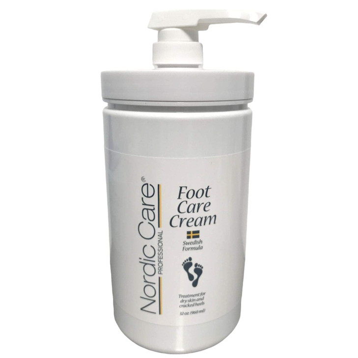 Foot Cream by Nordic Care for dry skin and cracked heels 32oz with pump