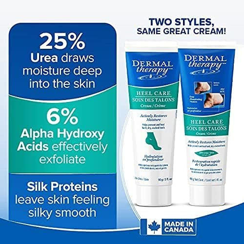 Dermal Therapy Heel Care Cream Moisturizing Treatment that Repairs and Heals Dry Rough Cracked Heels and Feet 25 Urea an