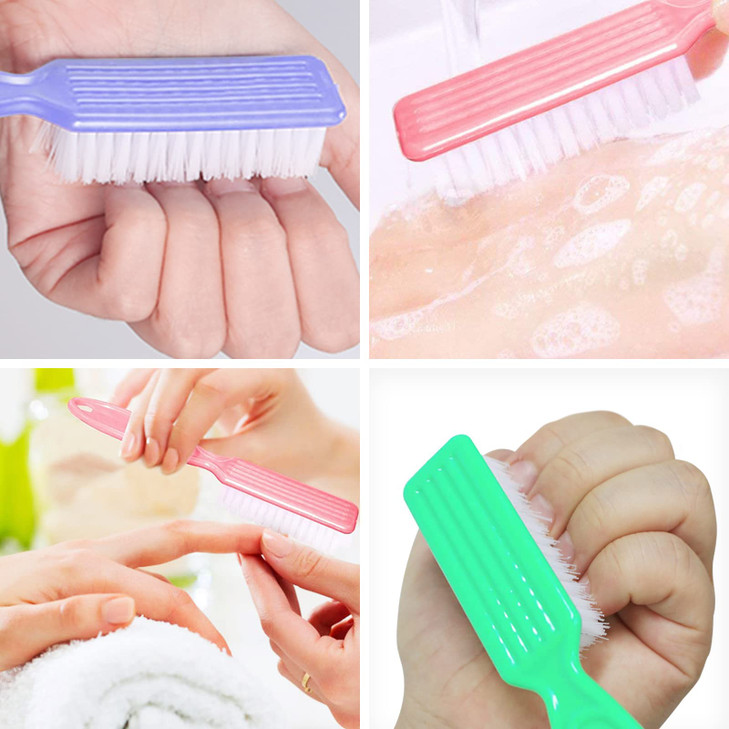 HOFASON 20Pcs Handle Grip Nail Brush Hand Fingernail Cleaner Brush Manicure Tools Scrub Cleaning Brushes Kit for Toes an