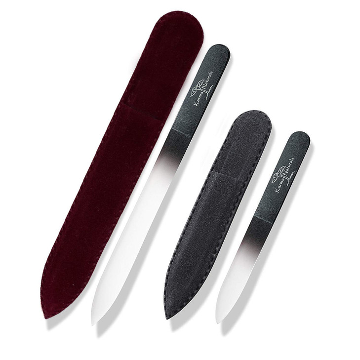 Karma Organic Double Sided Glass Nail File for Women Professional Nail Buffer Glass Fingernail for Manicure Pedicure Nai