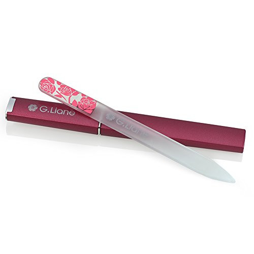 GLiane Premium Glass Nail File with Case Professional Crystal Fingernail Files Perfect Manicure Set for Women Men Kids N