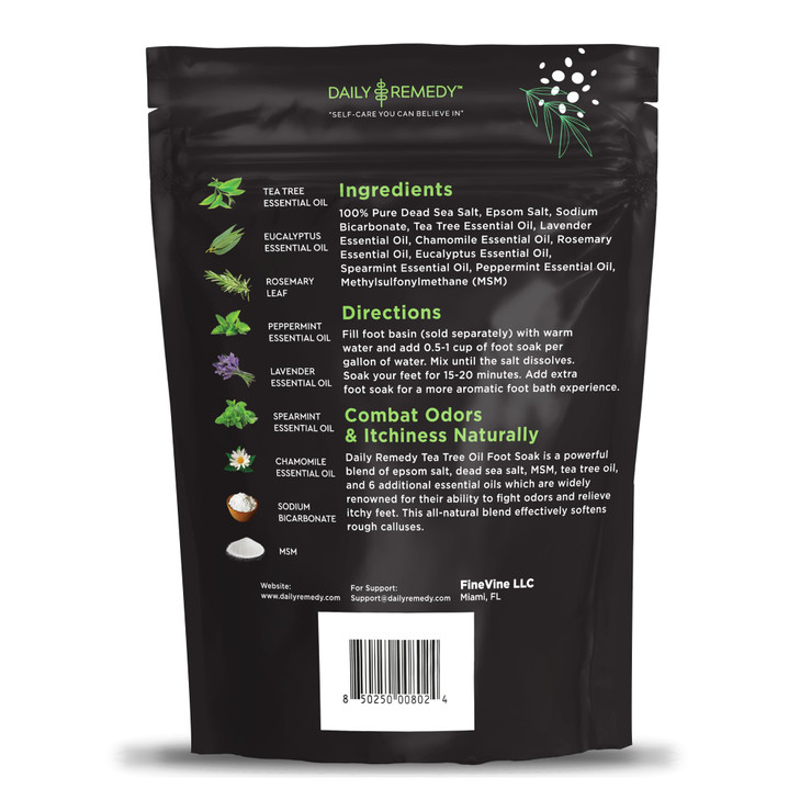 Tea Tree Oil Foot Soak with Epsom Salt Made in USA for Toenail irritations Athletes Foot Stubborn Foot Odor Scent Soften
