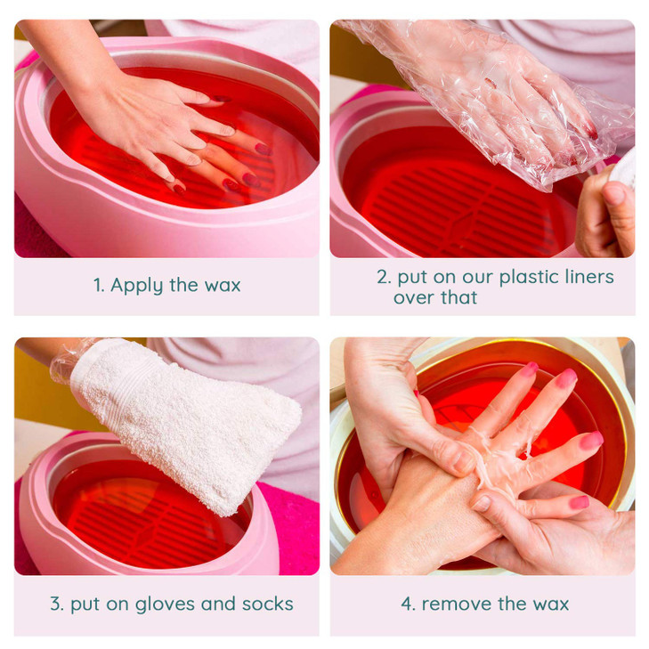 Segbeauty Paraffin Wax Liners for Hands Feet 200 Counts Larger Thicker Plastic Paraffin Wax Booties Bags therapy Wax Ref