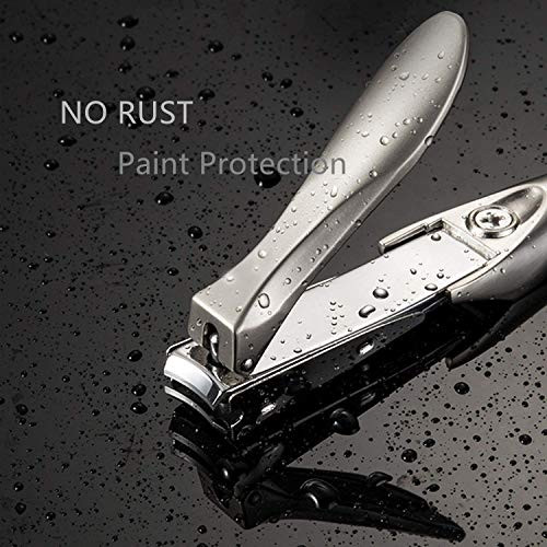 Nail Clippers for Thick NailsStainless Steel Nail Cutter with Catcher No Splash Nail Clippers with Nail File Sharp and D
