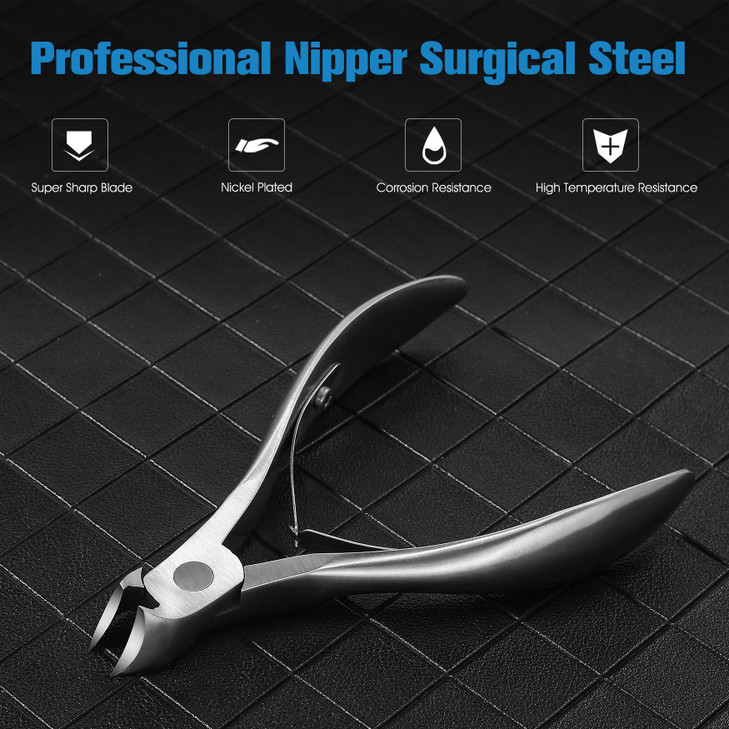 FERYES Toenail Clippers for IngrownThick Toenails 4R13 Stainless Steel Large Handle Fingernail ClipperNail Clipper Silve