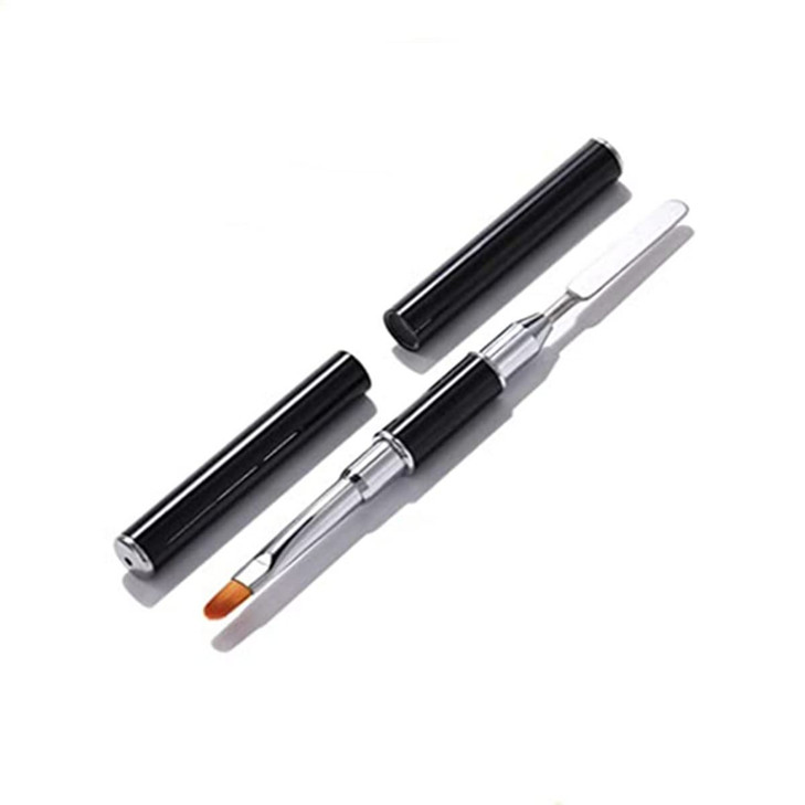 Poly Nail Gel Brush Picker Dual Ended Stainless Steel Gel Nail Brush Tool for Polygel Brushes Kit Acrylic UV Nails Exten