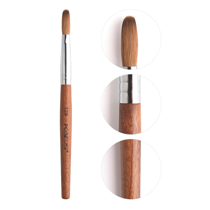 Rolabling Nail Brush Kolinsky Sable Acrylic Nail Art Brush Professional Red Wooden Nail Brush 12