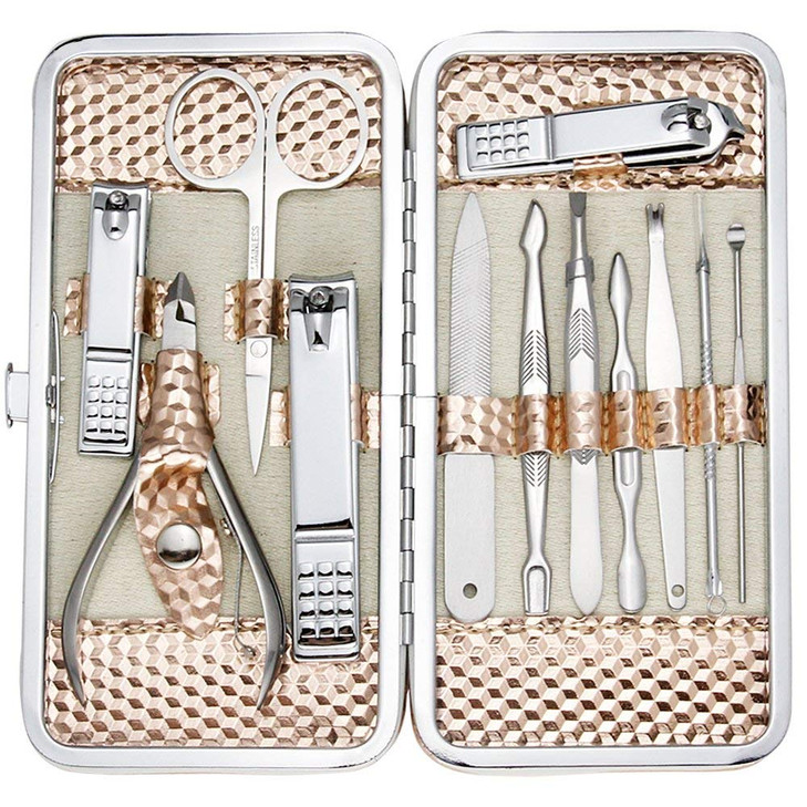 ZIZZON Professional Nail Care kit Manicure Grooming Set with Travel CaseRose Gold