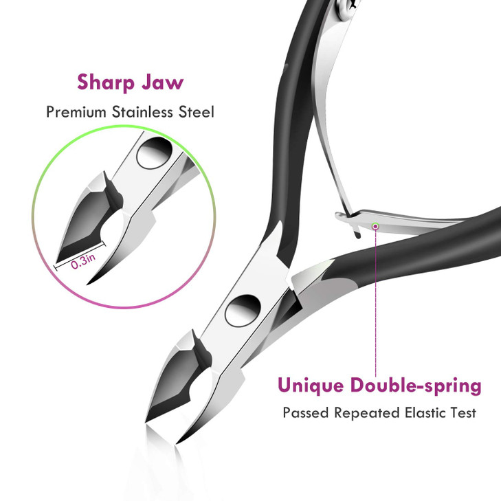 Cuticle Trimmer Cuticle Remover with Cuticle Pusher XUNXMAS Professional Stainless Steel Durable Pedicure Manicure Tools