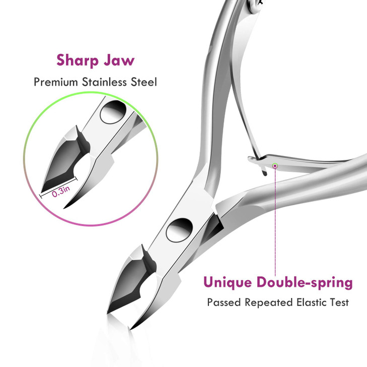 Cuticle Trimmer Cuticle Remover with Cuticle Pusher XUNXMAS Professional Stainless Steel Durable Pedicure Manicure Tools