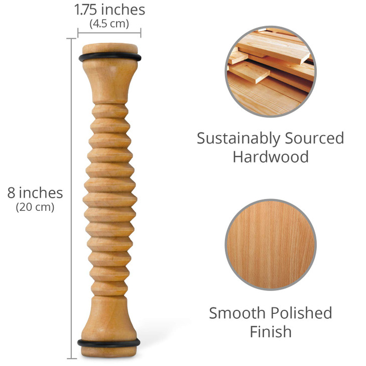 Body Back Wooden Foot Roller Foot Massager for Plantar Fasciitis for Stress Relief Support and Relaxation Through Smooth