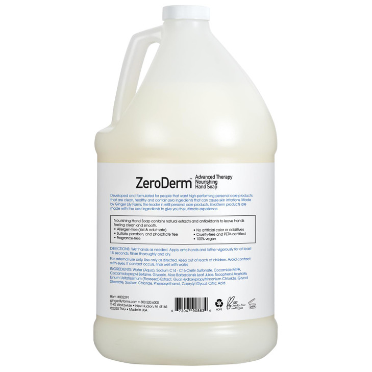 Ginger Lily Farms Botanicals ZeroDerm Advanced Therapy Nourishing Liquid Hand Soap Refill 100 Vegan CrueltyFree Fragranc