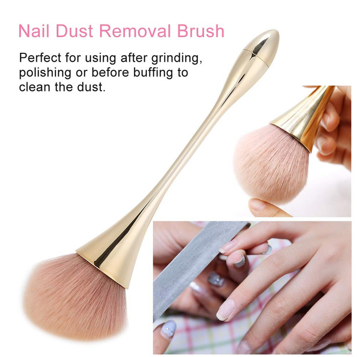 Nail Art Brush Nail Dust Removal Brush Long Handle Manicure Nail Art Tools Nail Powder Cleaning Brush