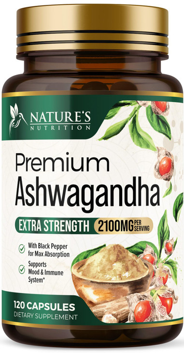 Ashwagandha Supplements - 2100mg Ashwagandha Capsule for Women & Men, Natural Antioxidant Support, Ashwa Root Extract, Extra Strength Calm Support wi