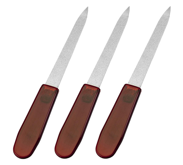 REFINE Sapphire File Metal Nail File for Manicure Pedicure 3 Count