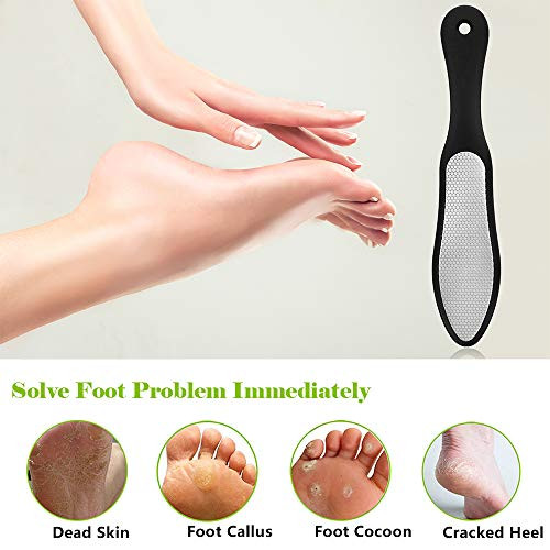 BEZOX Foot File 1 PCS Double Sided Foot Scraper Callus Remover Foot Rasp for Cracked Heel and Foot Corn Removal Stainles
