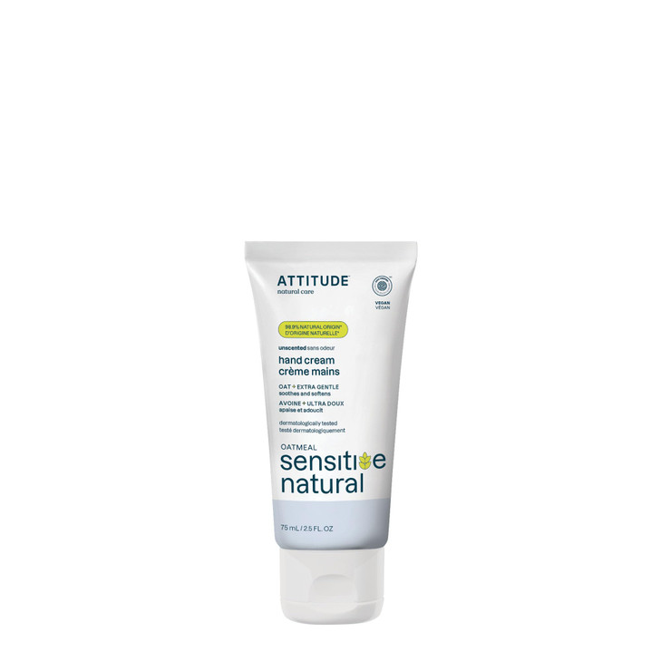 ATTITUDE Hand Cream for Sensitive Skin with Oat EWG Verified Dermatologically Tested Vegan Unscented 25 Fl Oz