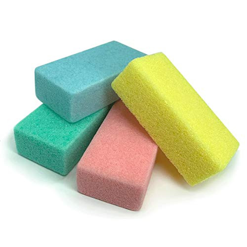 Maryton Pumice Sponge for Feet Ultimate Pedicure Stone Callus Remover Foot Scrubber Bulk Pack of 4Assorted Colors