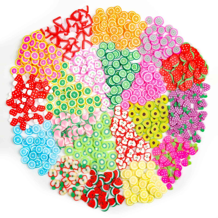 16000 Pcs Fruit Nail Art Slices Acejoz 20 Styles Fruit Slime Charms Fimo Slices 3D Polymer Slices for Slime Lip Gloss Ma