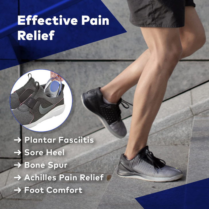 MEDCA Silicone Gel Heel Cushion Pads Cups Shoe Inserts for Plantar Fasciitis Prevents Sore Heel Bone Spur Achilles Pain