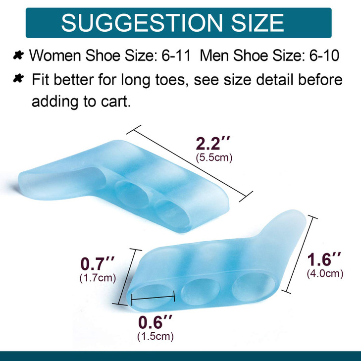 Povihome 10 Pack Pinky Toe Separator and Protectors for Overlapping Toe Curled Pinky Toes Spacers for Mortons Neuroma Pa