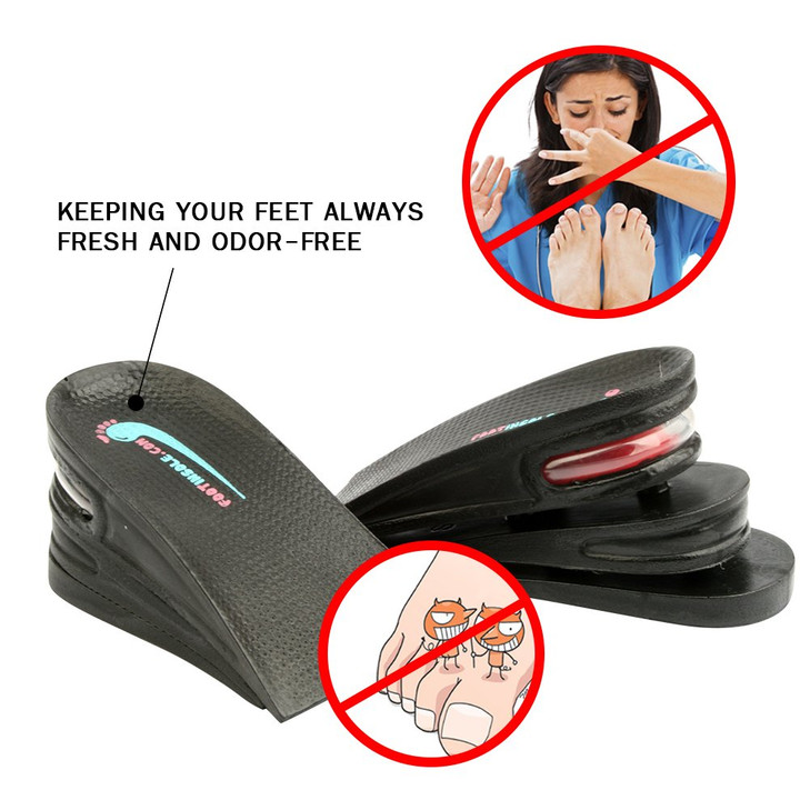 footinsole Air up Height Increase Elevator Shoe Insoles Heels Inserts for Men and Women 2 Layers 2 UP