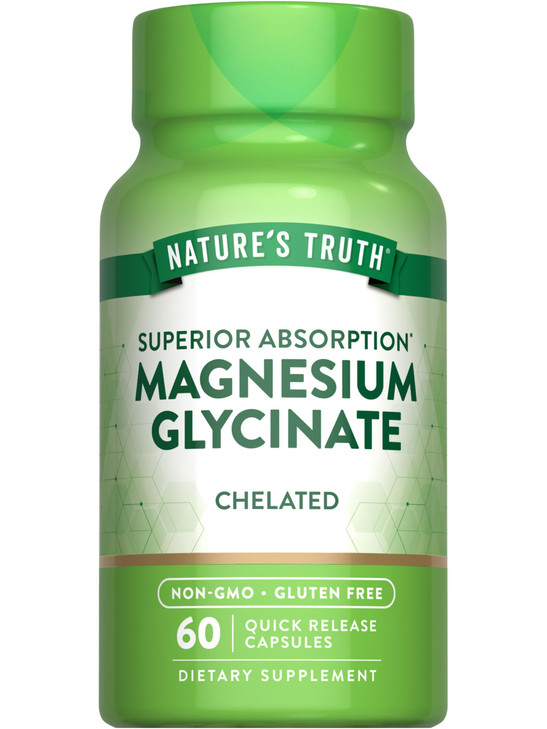 Nature's Truth Magnesium Glycinate Capsules | 200mg | 60 Count | Chelated Superior Absorption Formula | Non-GMO & Gluten Free Supplement online at globaldelivered