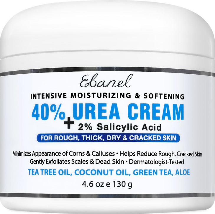Ebanel Urea Cream 40 plus Salicylic Acid 2 Foot Cream for Dry Cracked Heels Feet Knees Elbows Hands Foot Dead Skin Cutic