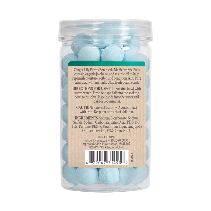 Ginger Lily Farms Botanicals Manicure Spa Balls Ocean Manicure Soak Balls Replenishes Moisture Softens and Conditions Sk